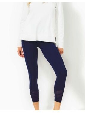 Lilly Pulitzer Navy Mesh-Accent Leggings